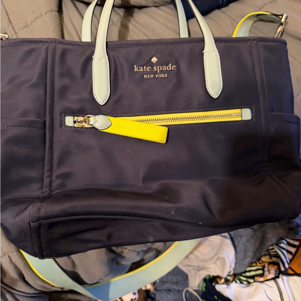 Kate Spade Navy and Lime Tote Bag